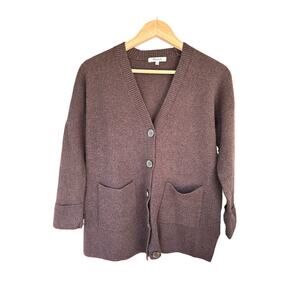 MADEWELL Brown Button Down Wool Knit Cardigan